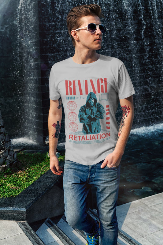 Men's Melange Grey Round Neck T-shirts