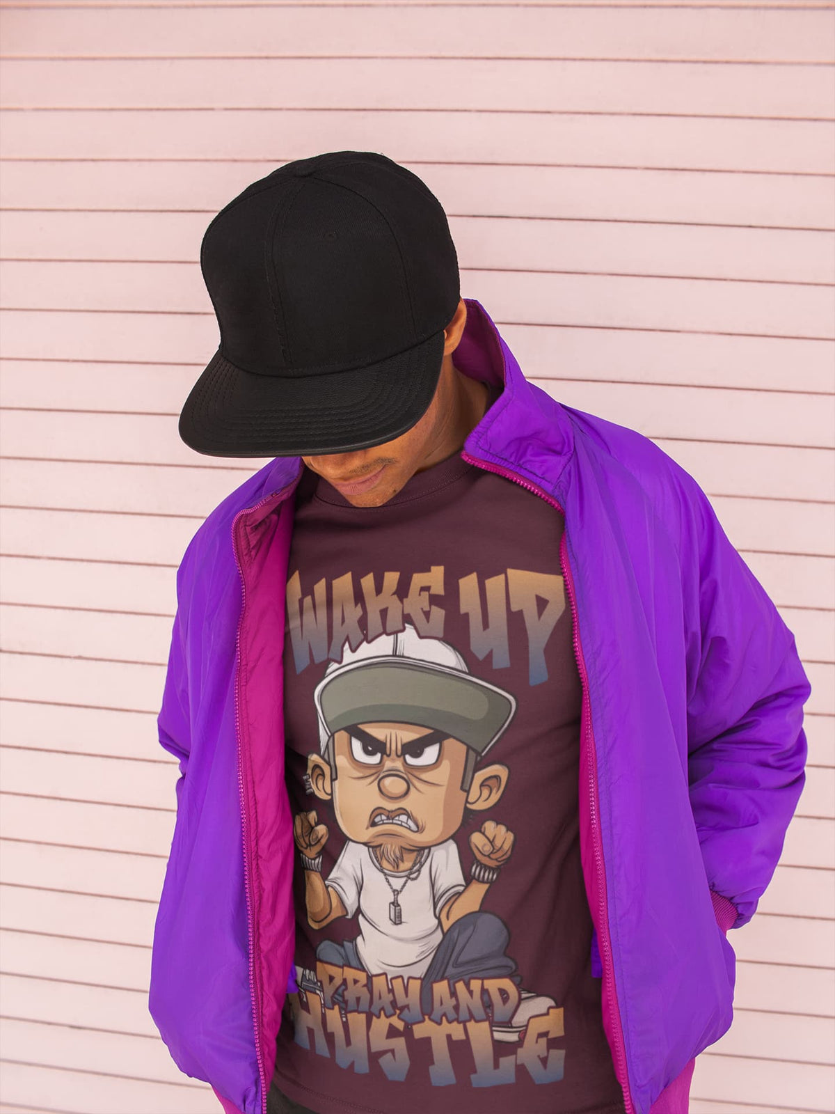 Men's Burgundy Round Neck T-shirts
