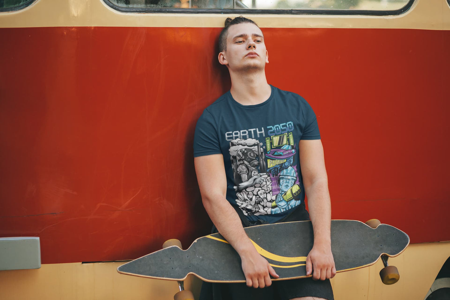 Men's Navy Blue Round Neck T-shirts