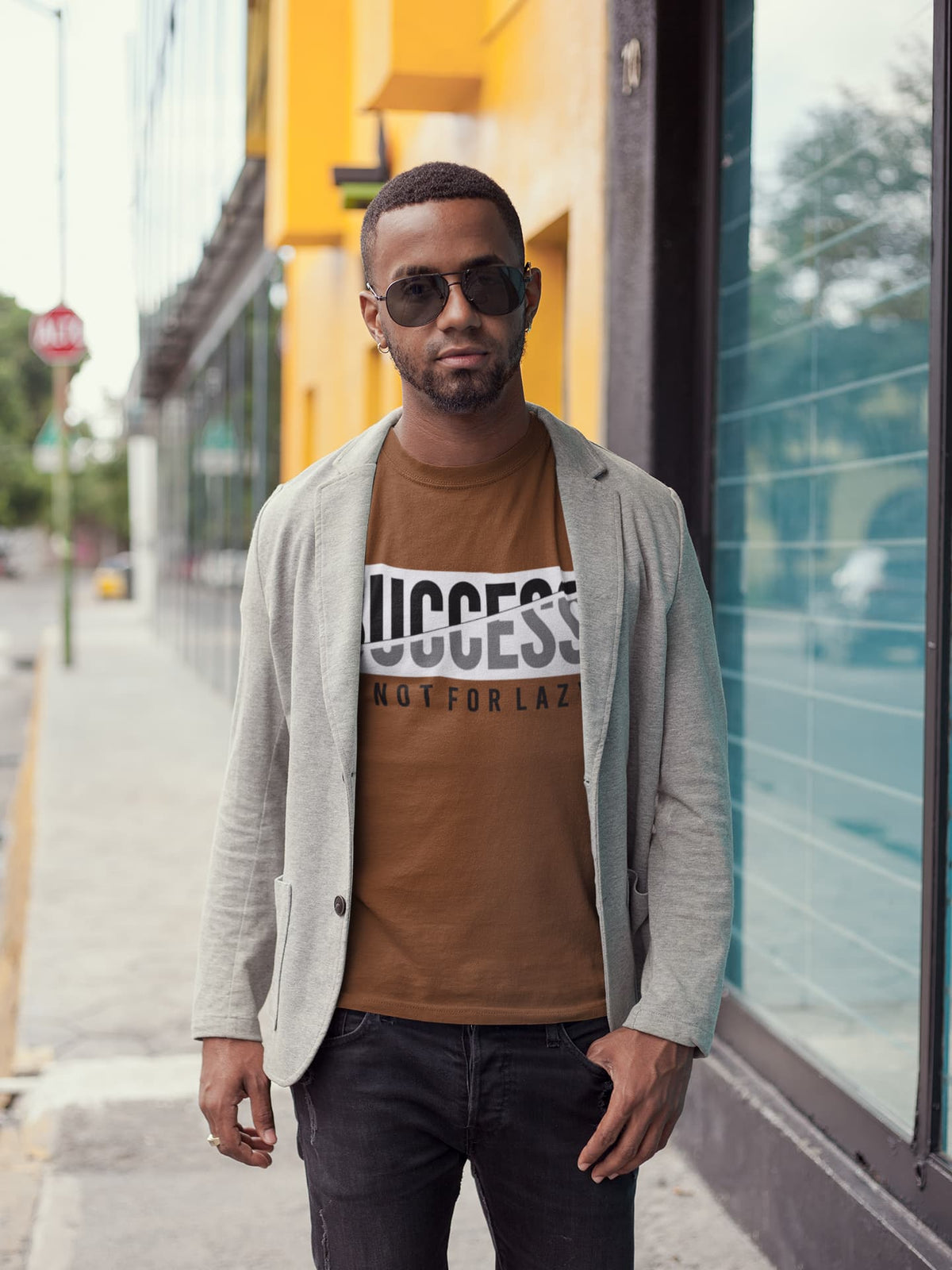 Men's Chocolate Brown Round Neck T-shirts