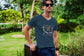 MENS NAVY BLUE VNECK T-SHIRT 