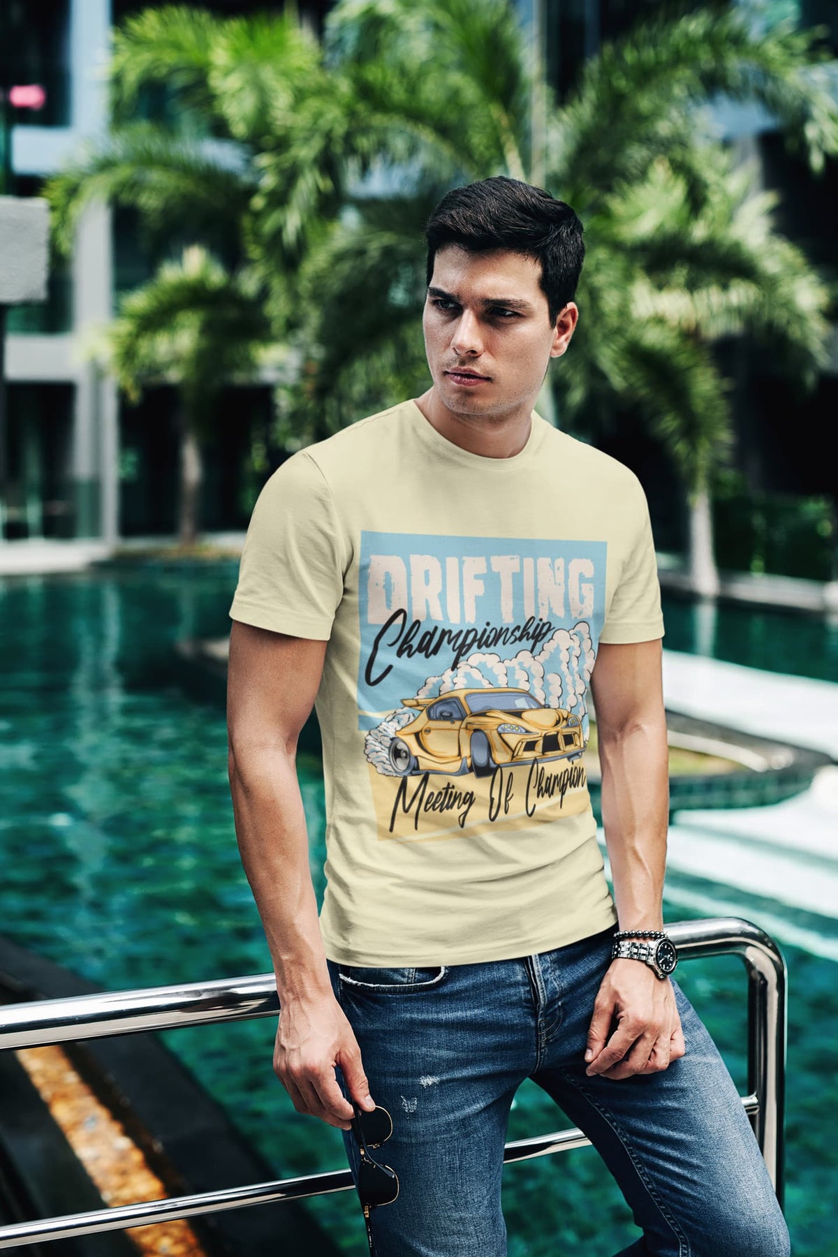 Men's Almond Round Neck T-shirts