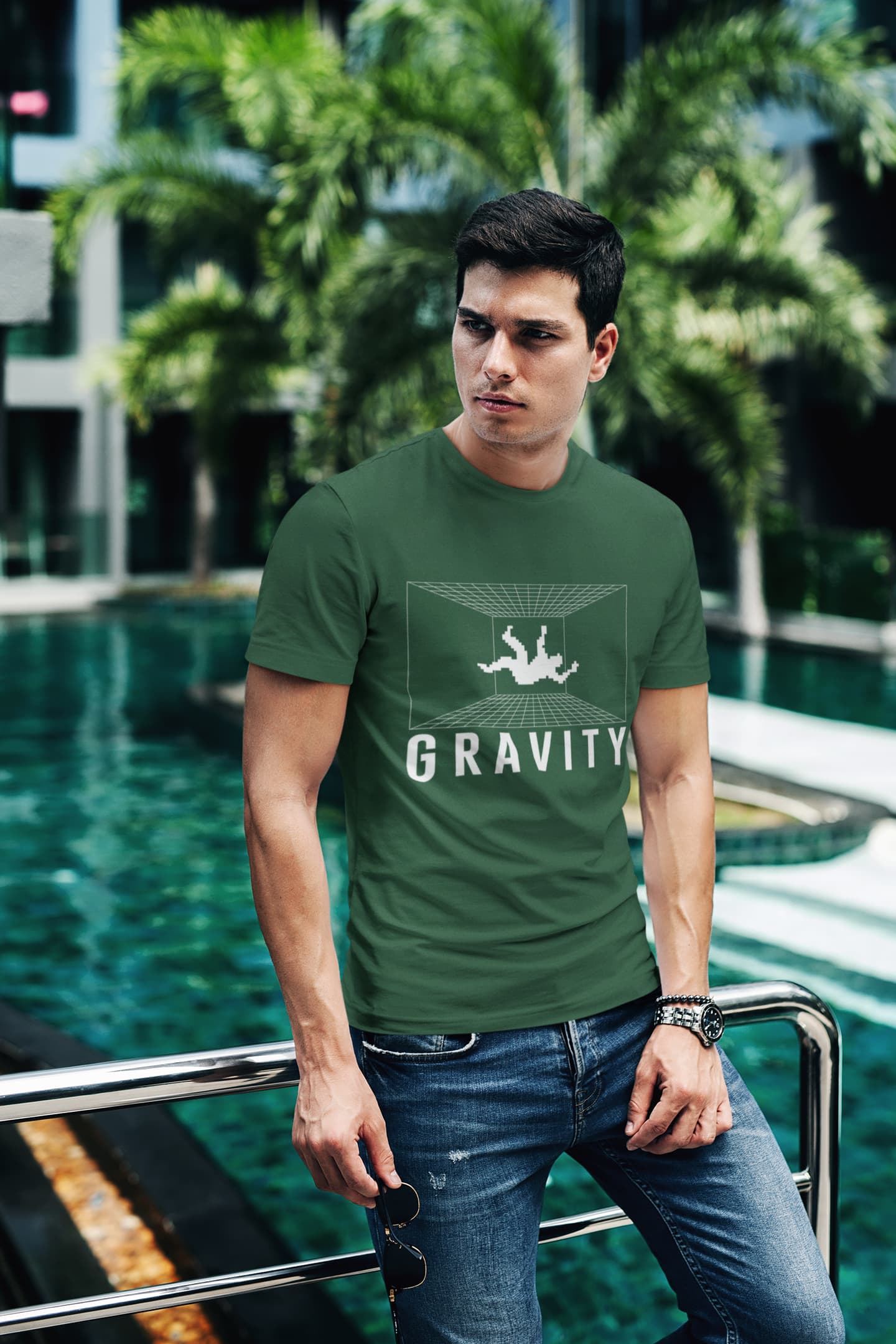 MENS OLIVE GREEN ROUNDNECK T-SHIRT