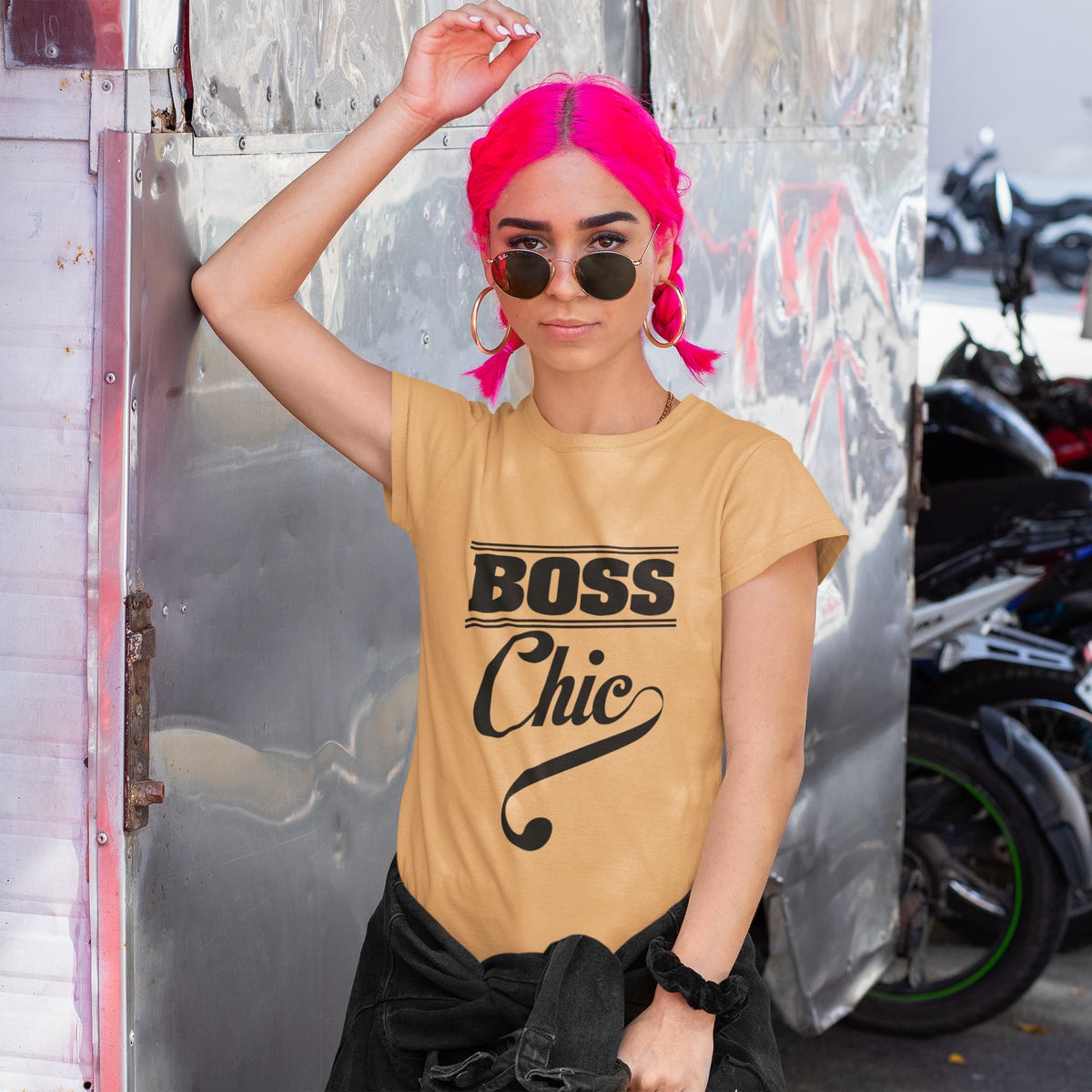 Karavirs® Chic Mustard Yellow graphic tee for women India