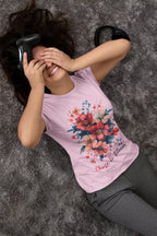 Women's Light Pink Round Neck T-shirt