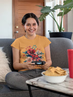 Women's Mustard Yellow Round Neck T-shirt