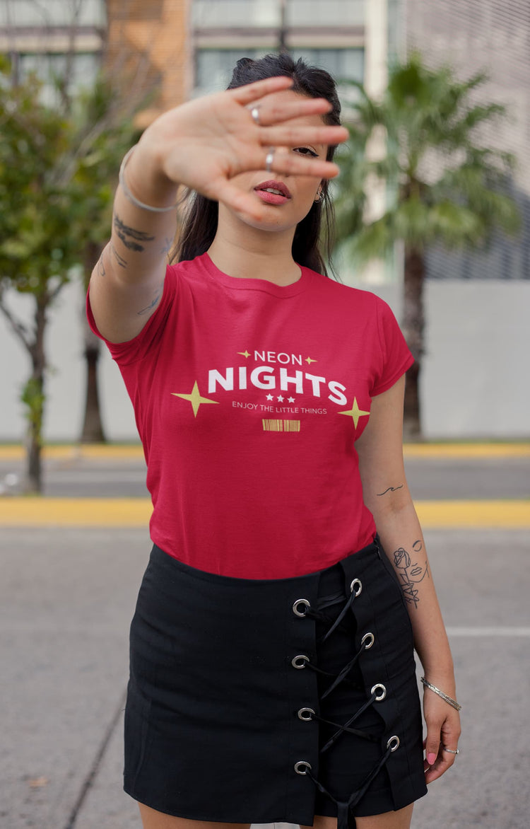 WOMENS RED ROUNDNECK T-SHIRT