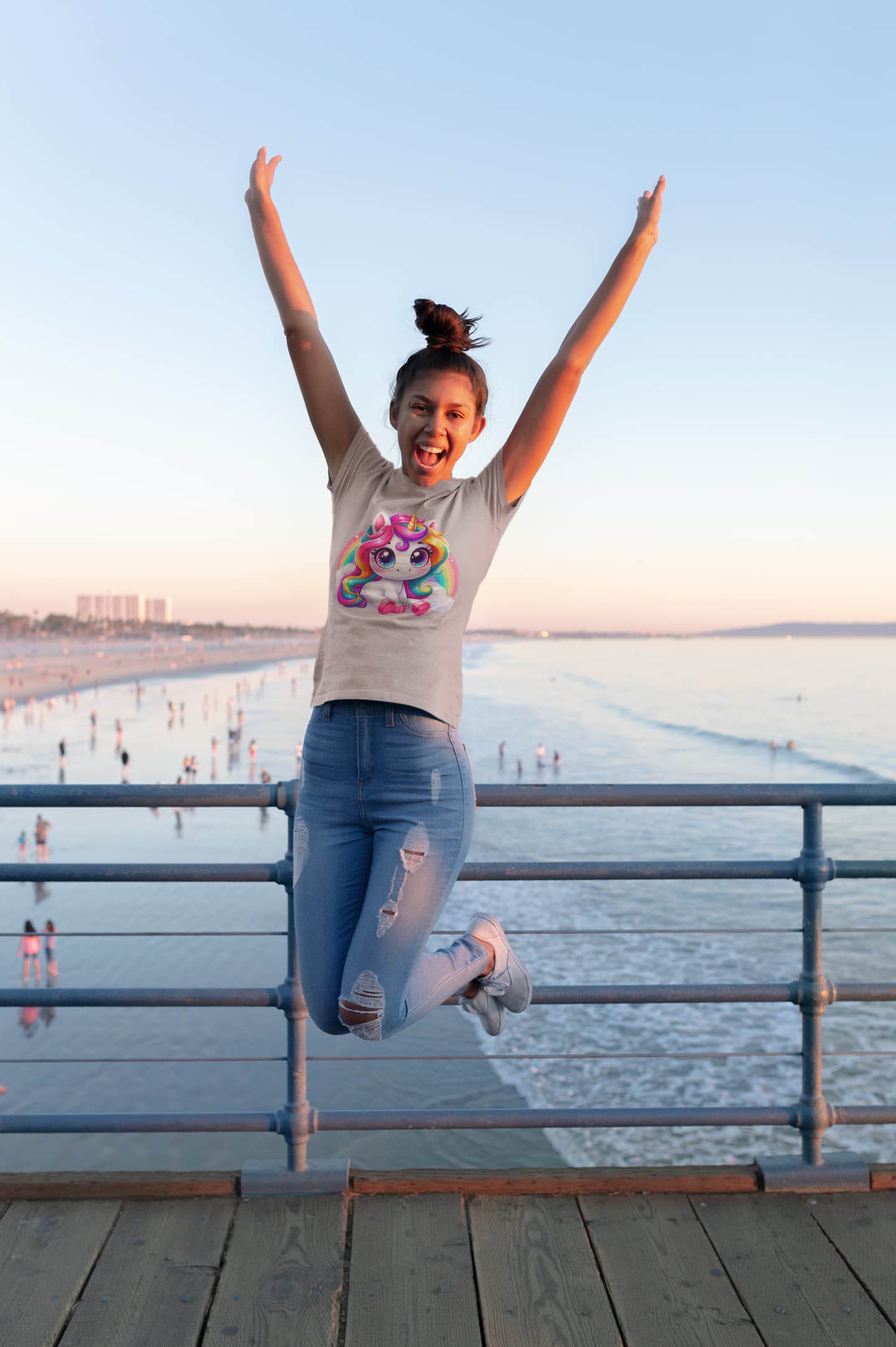 Women's Melange Grey Round Neck T-shirts