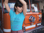 Women's Sky Blue Round Neck T-shirts