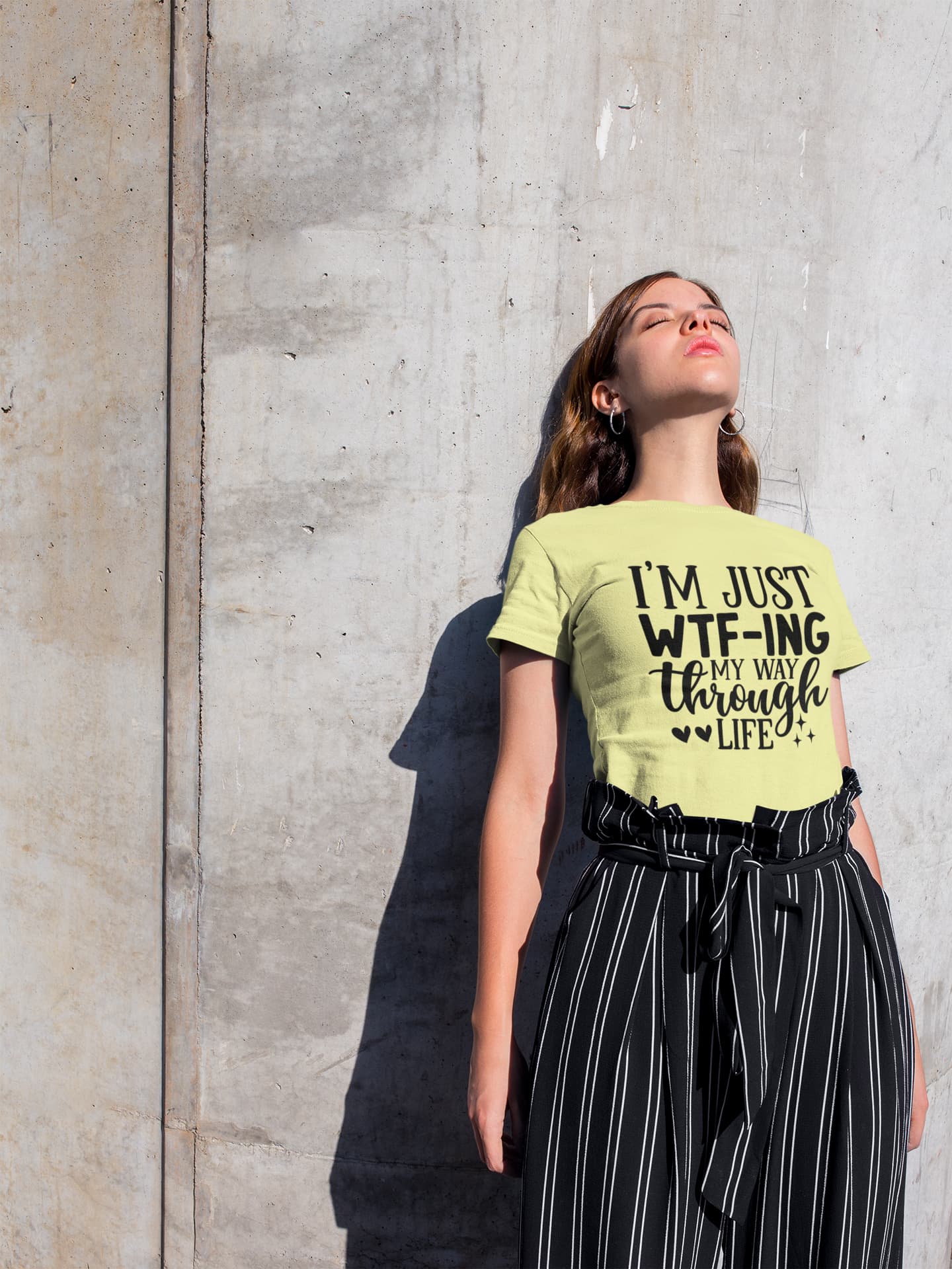 Women's Butter Yellow Round Neck T-shirts
