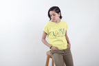 Women's Butter Yellow Round Neck T-shirts