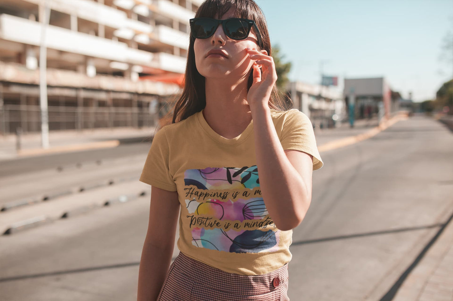 Women's Mustard Yellow Round Neck T-shirts