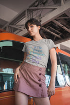 Women's Melange Grey Round Neck T-shirts