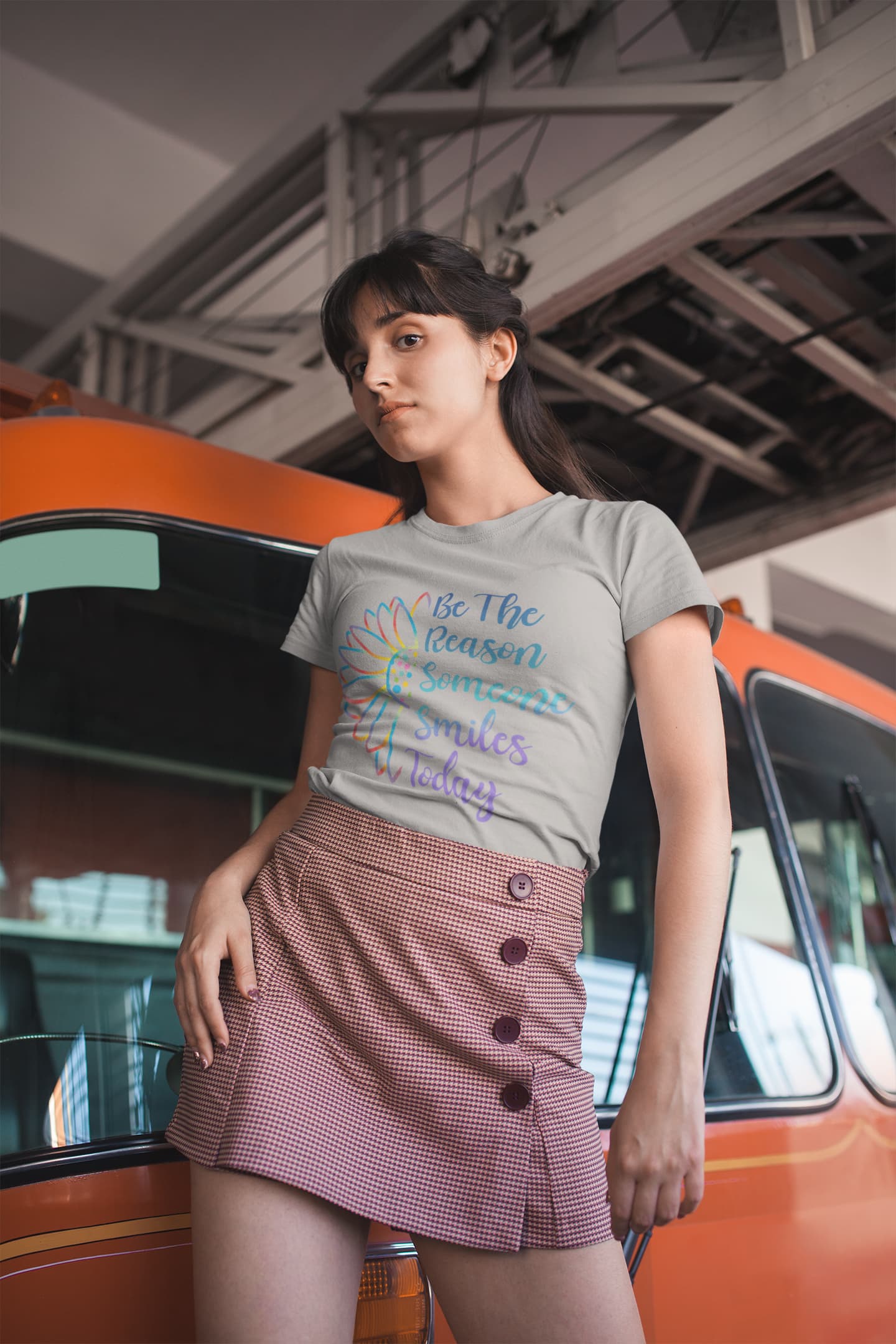Women's Melange Grey Round Neck T-shirts