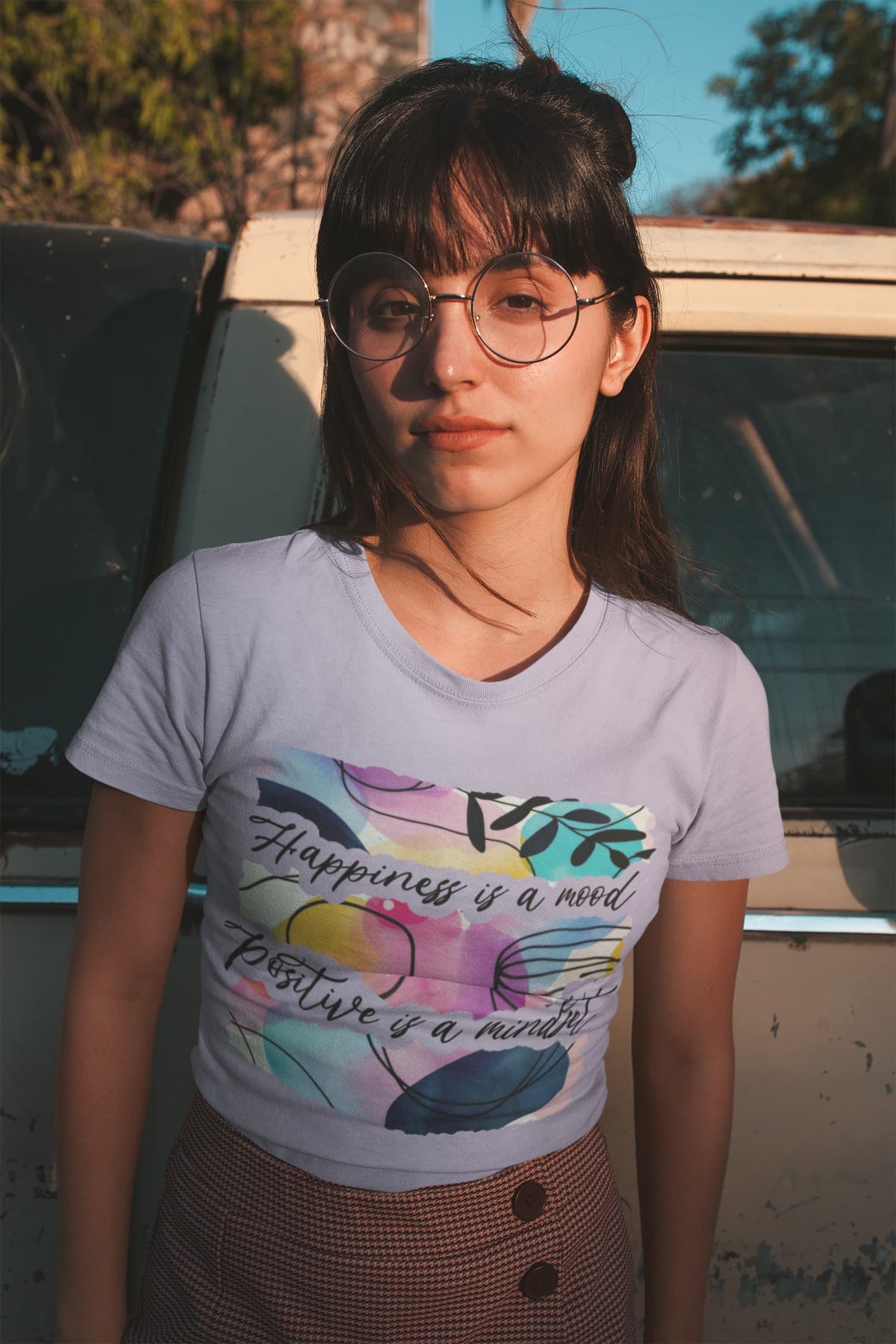 Women's Iris Lavender Round Neck T-shirts