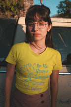 Women's Golden Yellow Round Neck T-shirts