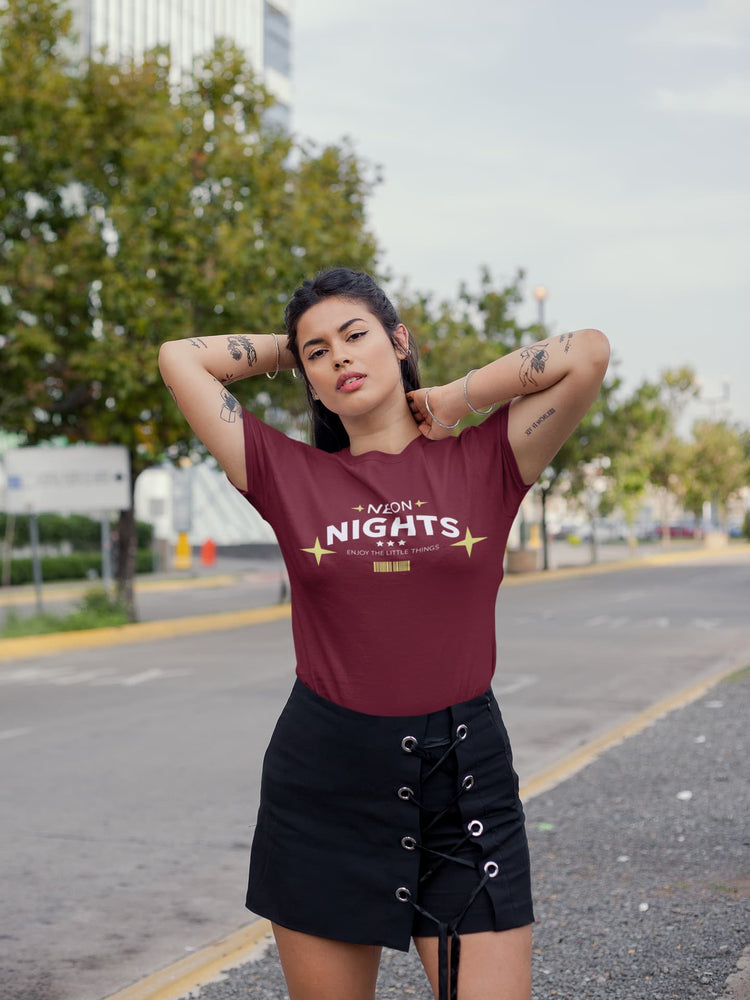 WOMENS MAROON
 ROUNDNECK T-SHIRT