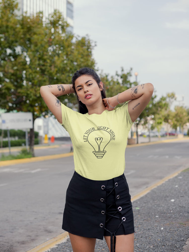 WOMENS BUTTER YELLOW ROUNDNECK T-SHIRT