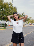 Women's White Round Neck T-shirts