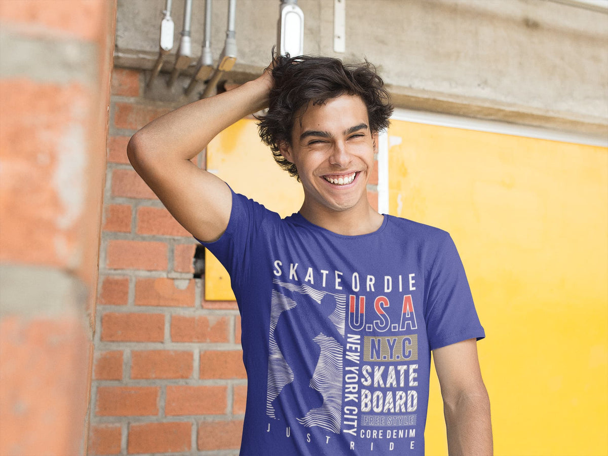 Men's Royal Blue Round Neck T-shirts