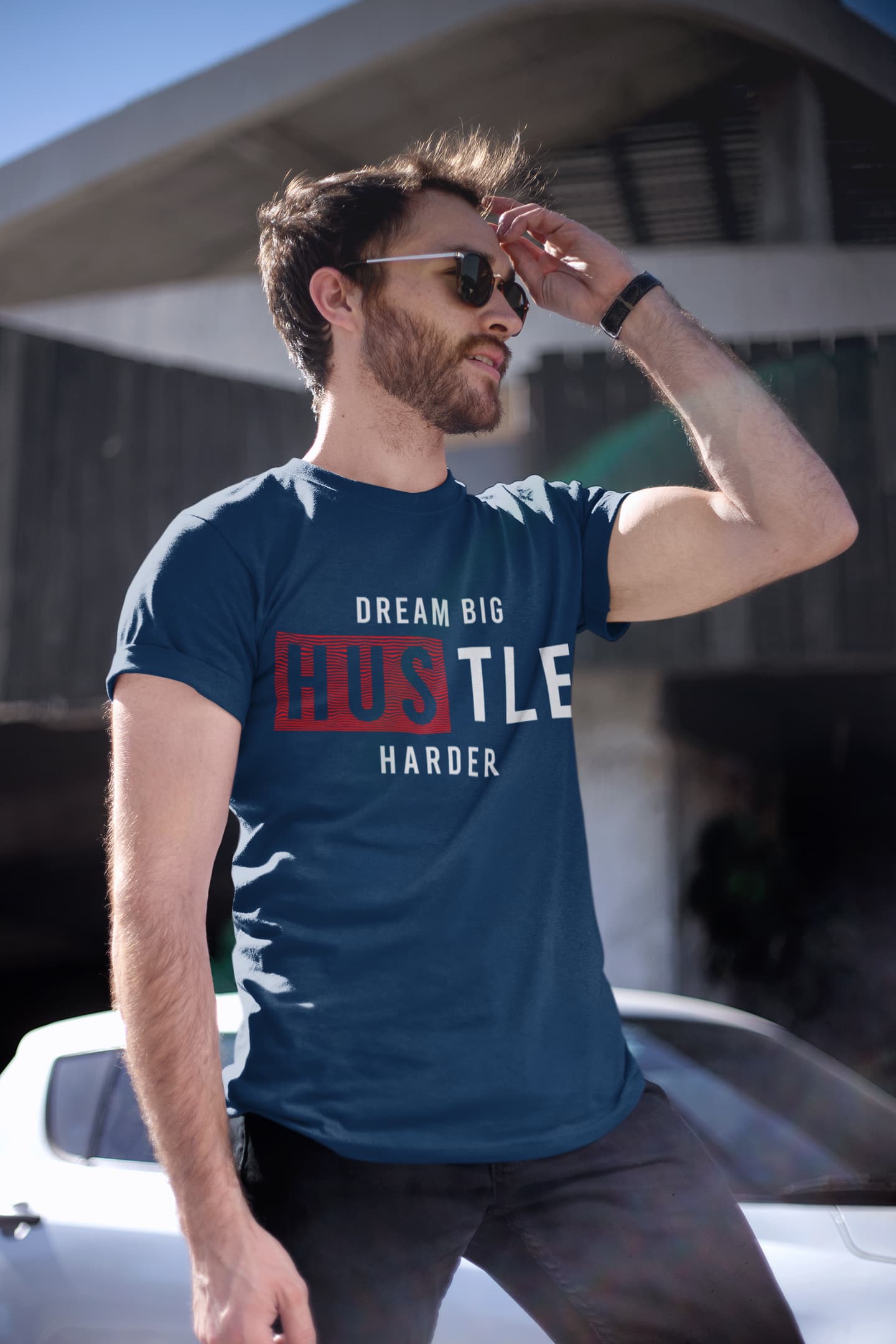 Men's Navy Blue Round Neck T-shirt