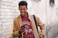 Men's Maroon Round Neck T-shirt