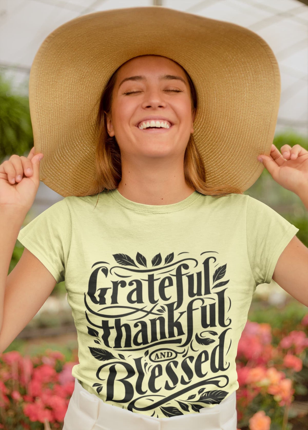 Karavirs® Gratitude Butter Yellow graphic tee for women India