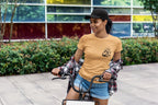 Women's Mustard Yellow Round Neck T-shirts
