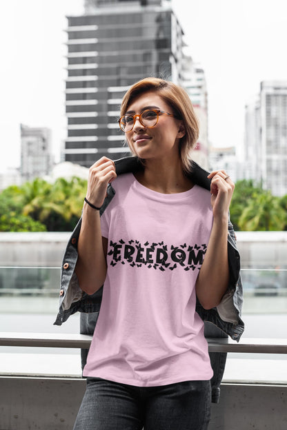 Women's Light Pink Round Neck T-shirt