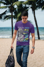 Men's Purple Round Neck T-shirts