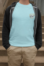 Men's Surf Blue Round Neck T-shirts