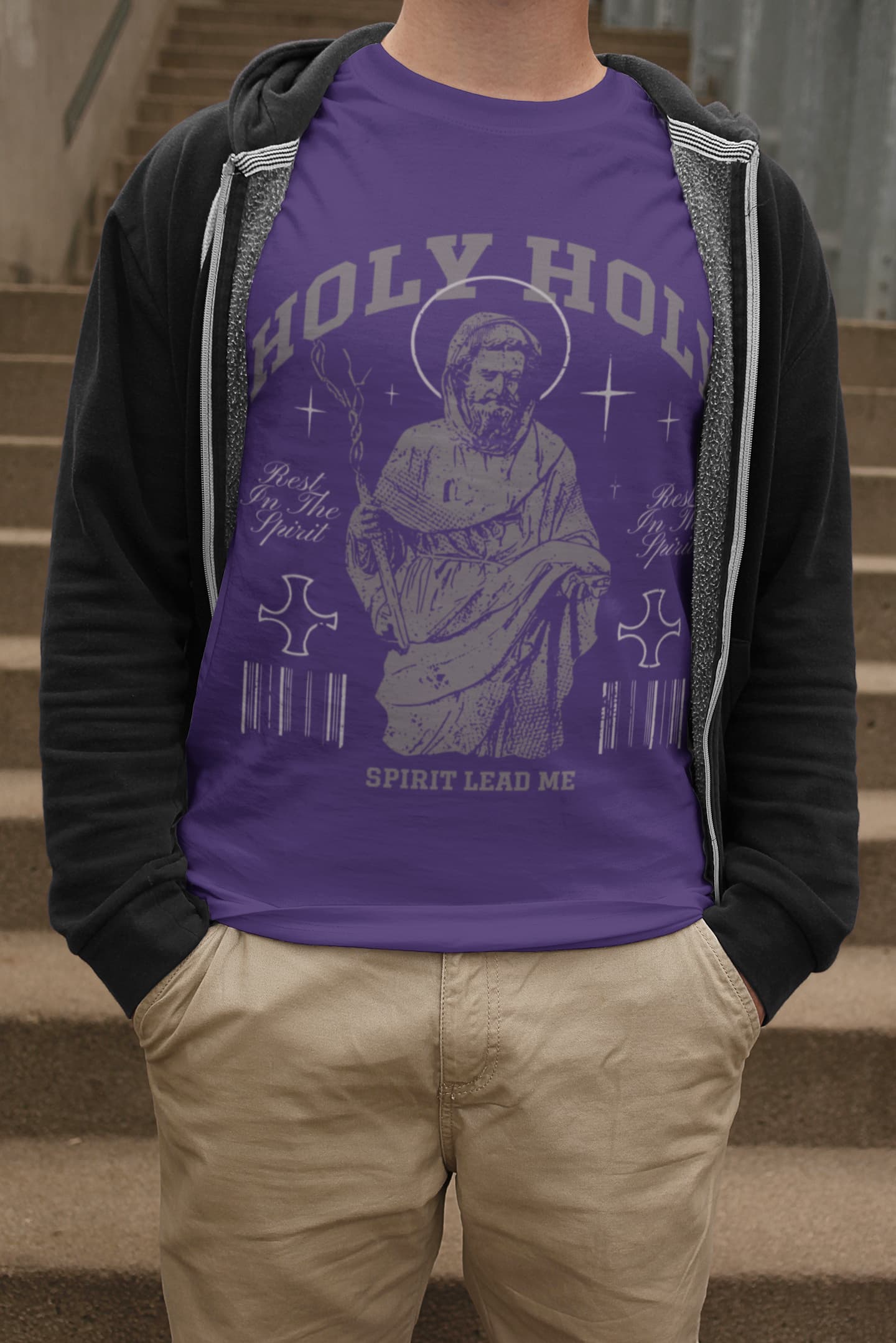 Men's Purple Round Neck T-shirts