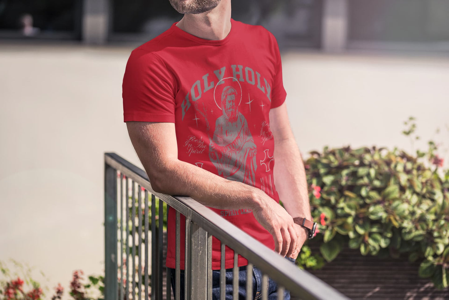 Men's Red Round Neck T-shirts