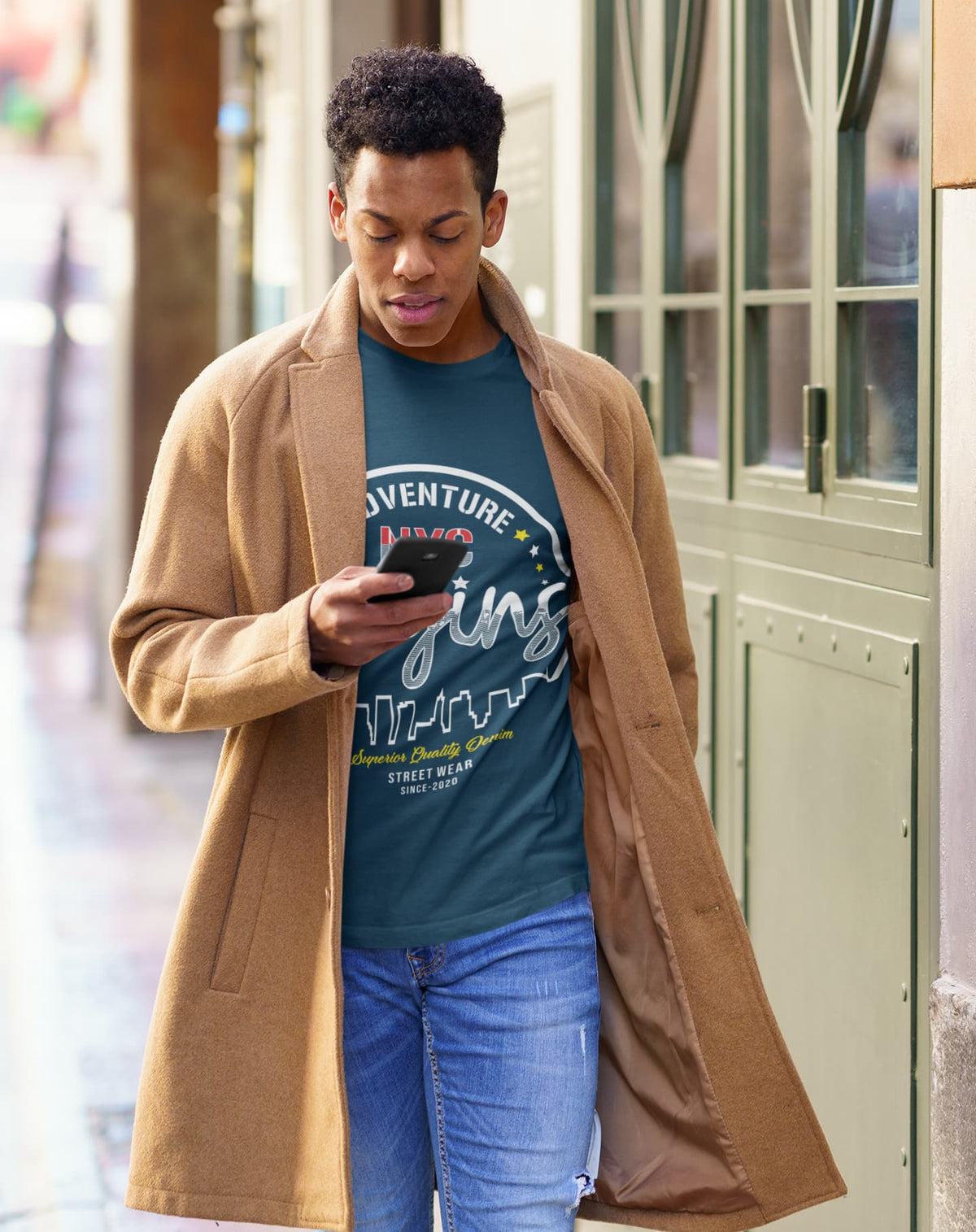 Men's Navy Blue Round Neck T-shirt