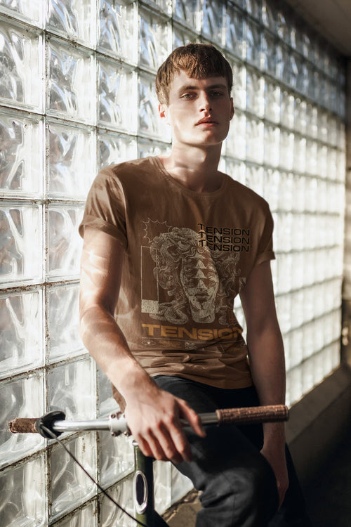 Men’s Coffee Brown Round Neck T-shirts