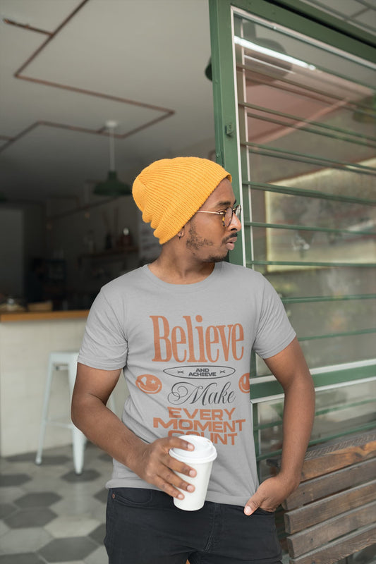Men's Melange Grey Round Neck T-shirts