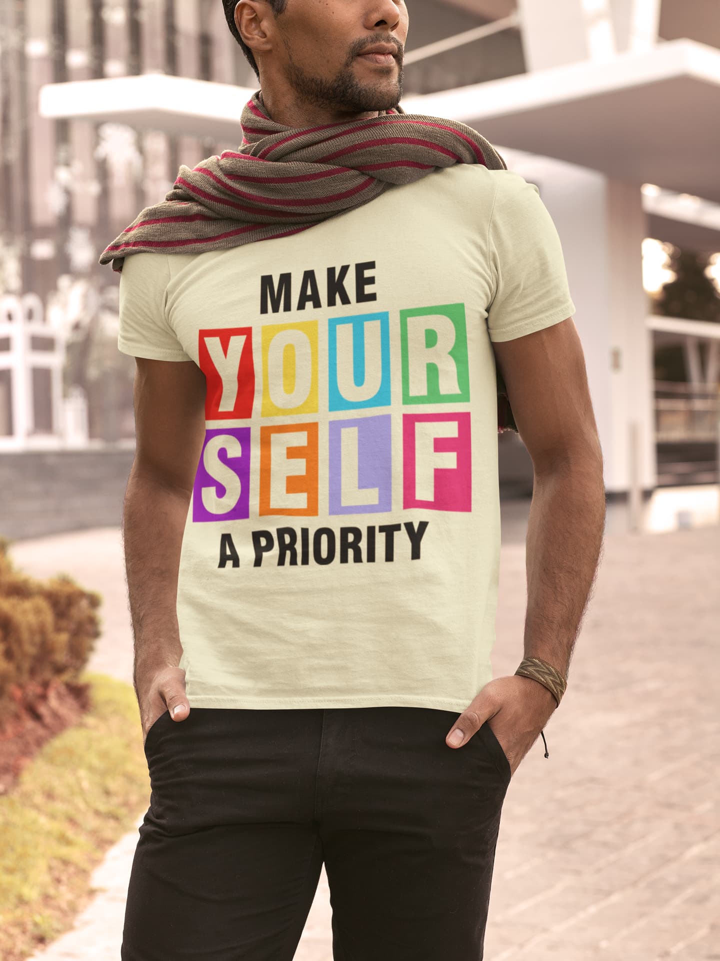 Men's Almond Round Neck T-shirts