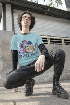 Men's Surf Blue Round Neck T-shirts