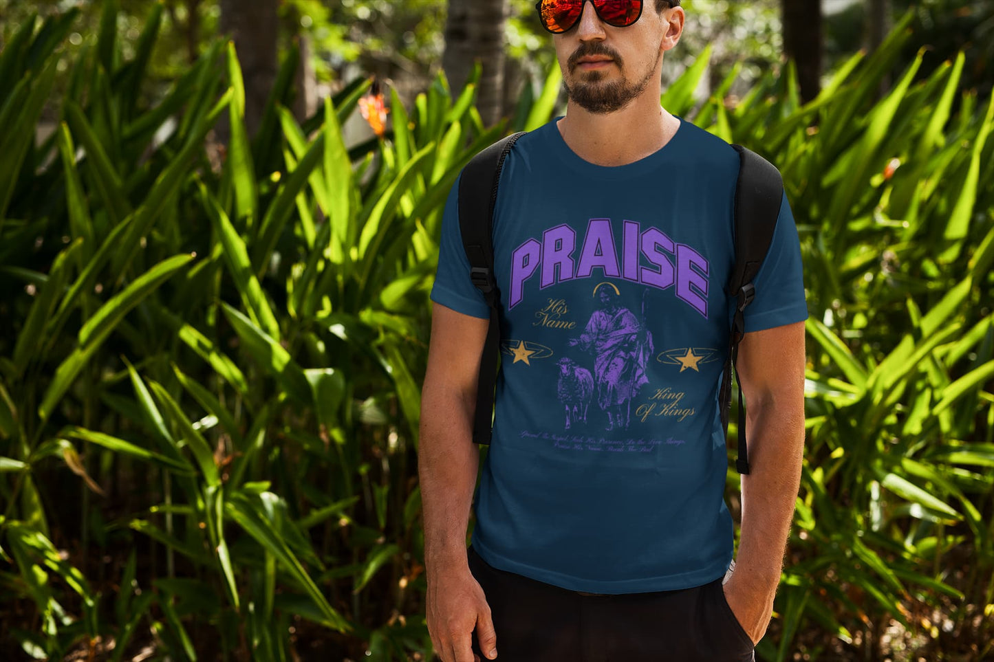 Men's Navy Blue Round Neck T-shirts