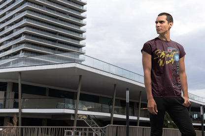 Men's Burgundy Round Neck T-shirts
