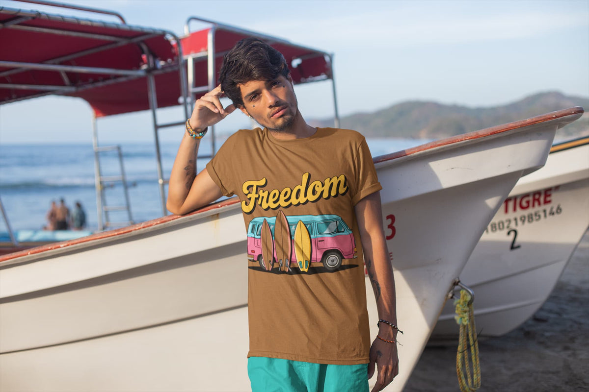 Karavirs® Independence Chocolate Brown graphic tee for men India