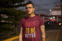 Men's Maroon Round Neck T-shirt