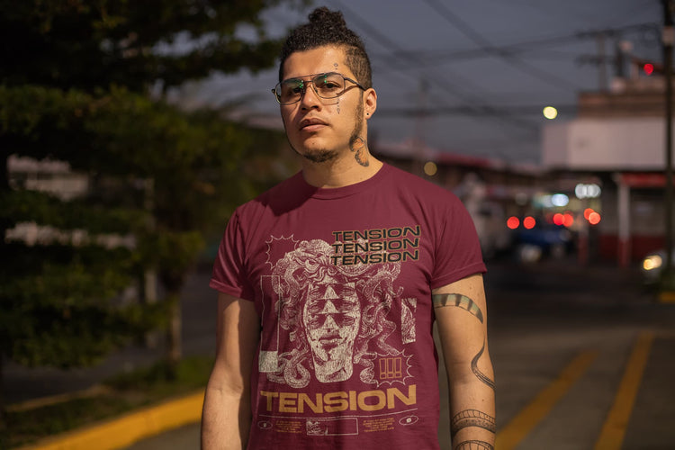 Men’s  Maroon Round Neck T-shirts