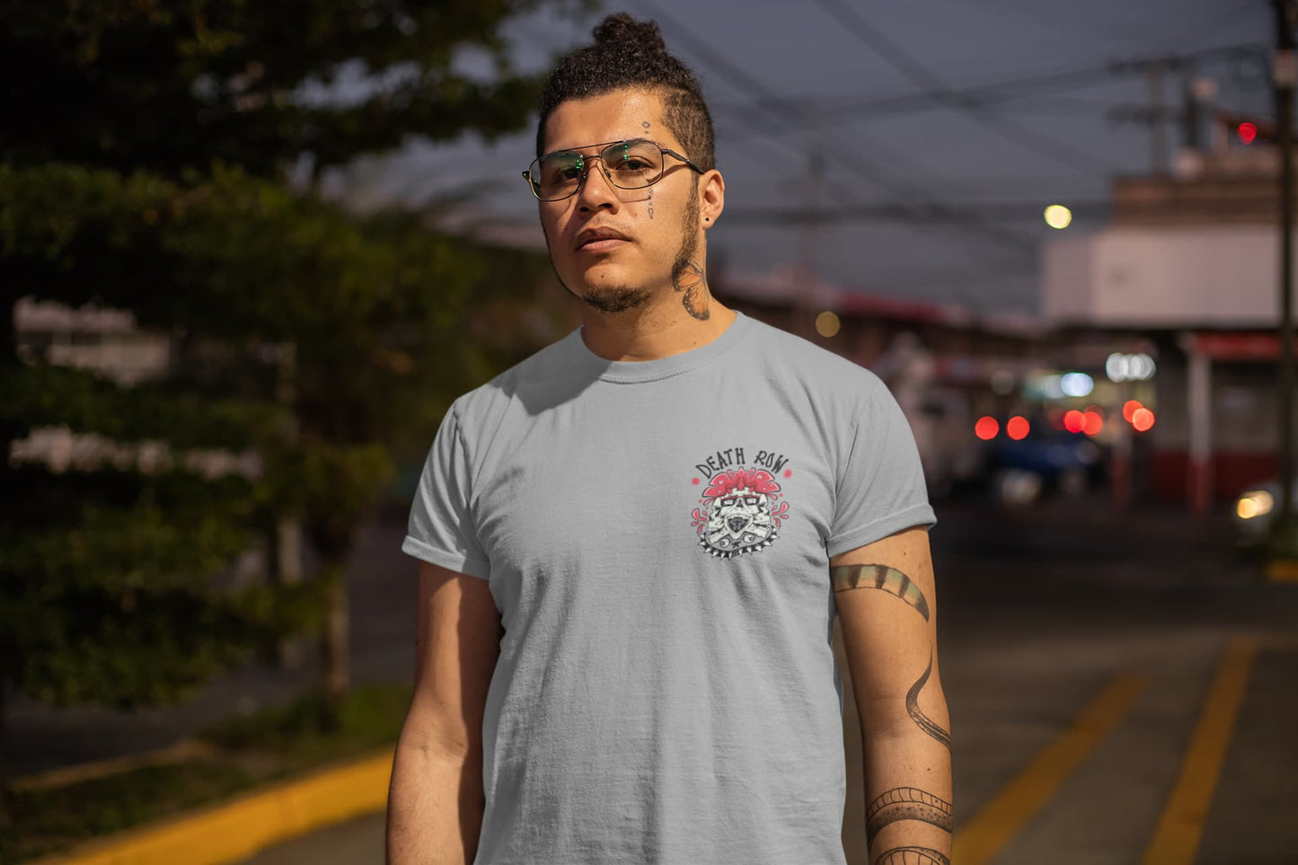 Men's Melange Grey Round Neck T-shirts