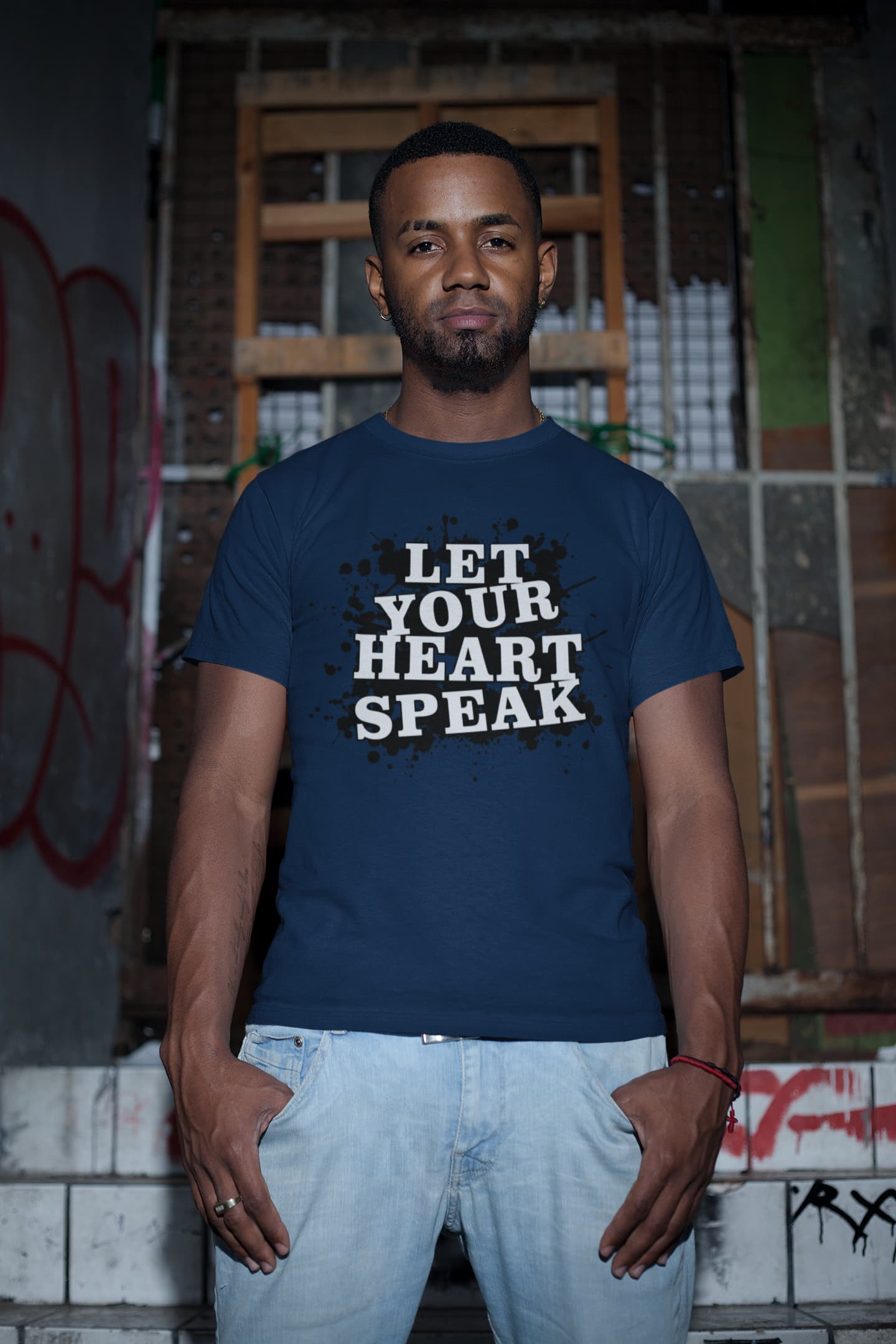 MENS NAVY BLUE ROUNDNECK T-SHIRT