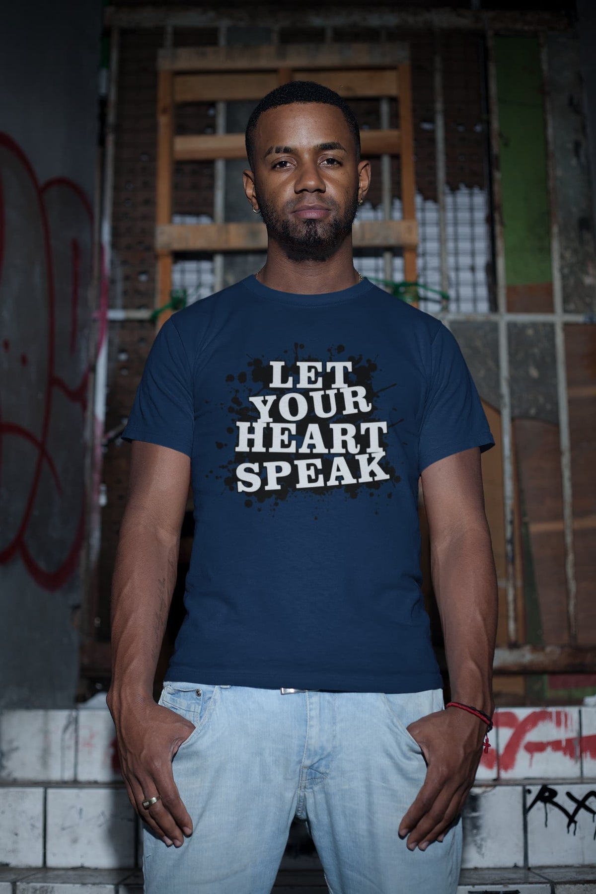 MENS NAVY BLUE ROUNDNECK T-SHIRT