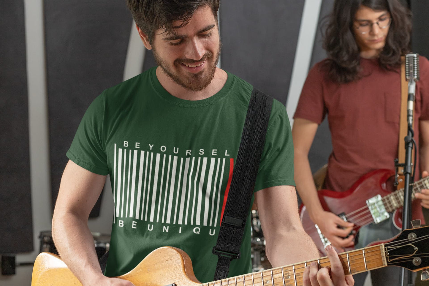 Men's Olive Green Round Neck T-shirts