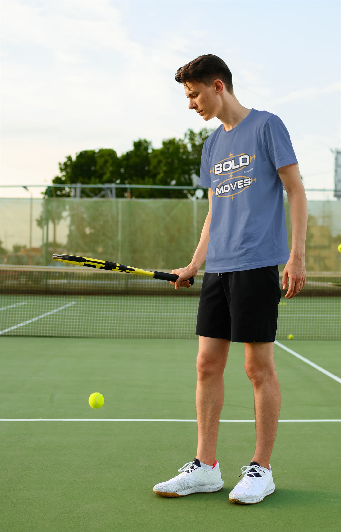 MENS SKMOKE BLUE ROUNDNECK T-SHIRT