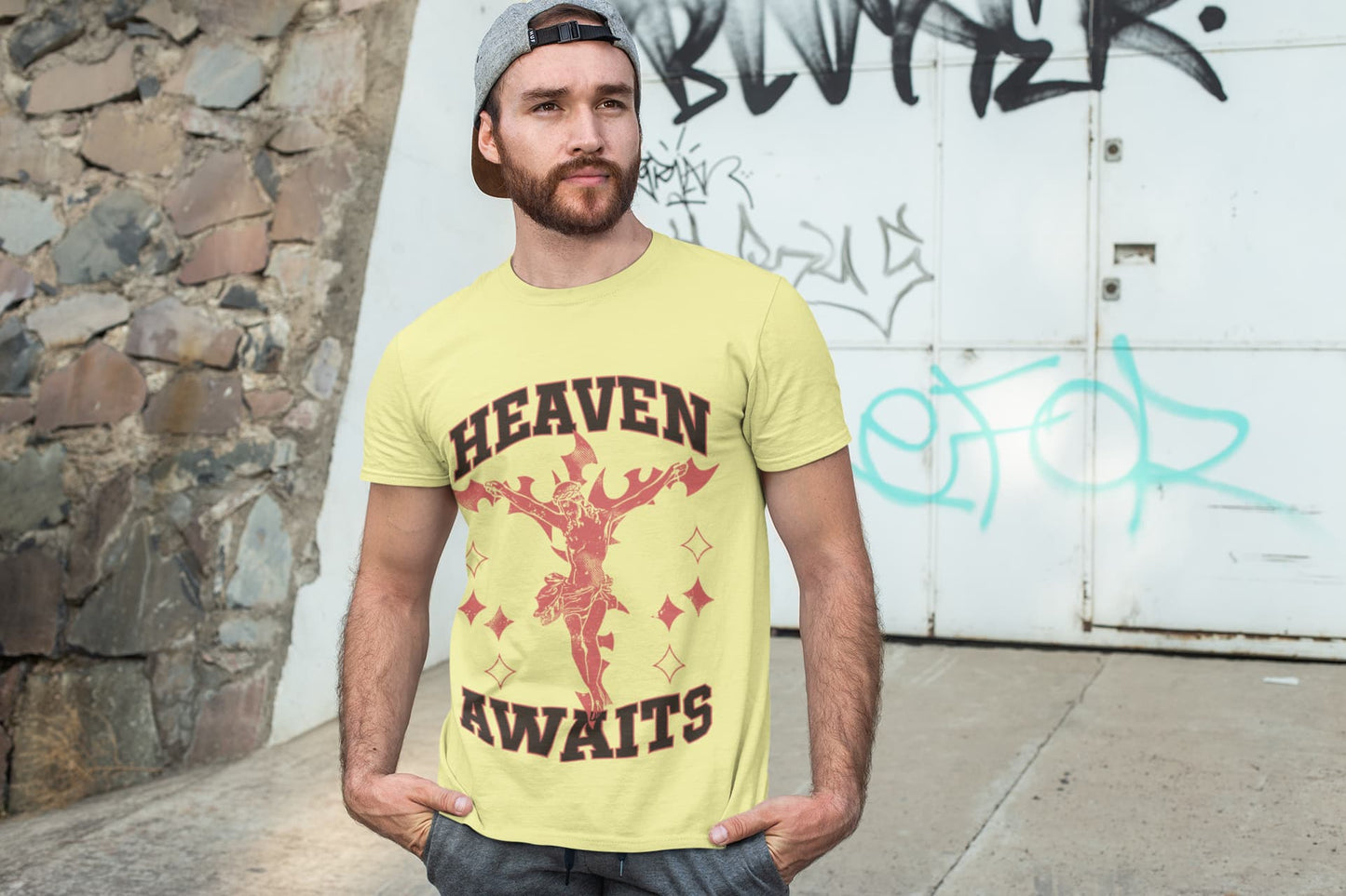 Men's Butter Yellow Round Neck T-shirt