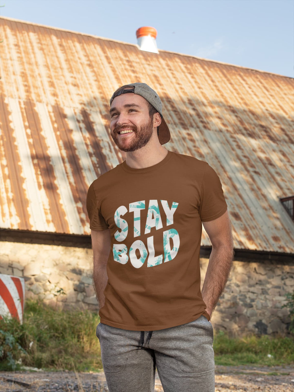 Karavirs® Knowing Coffee Brown graphic tee for men India